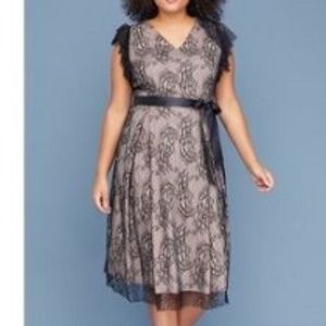 Black lace with Nude underskirt